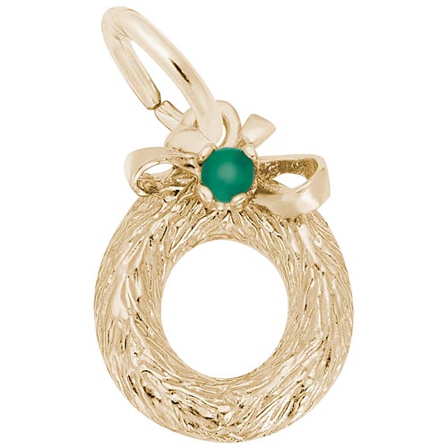 14K Gold Wreath with Bead Charm by Rembrandt Charms 14K Gold Wreath with Bead Charm by Rembrandt Charms