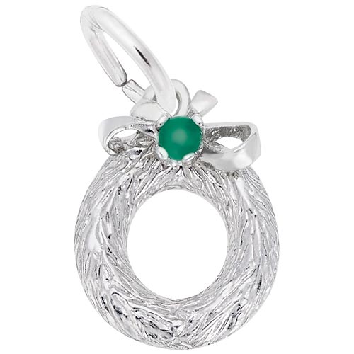 Sterling Silver Wreath with Bead Charm by Rembrandt Charms Sterling Silver Wreath with Bead Charm by Rembrandt Charms