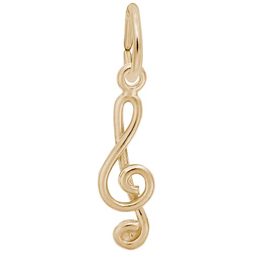 14K Gold Treble Clef Accent Charm by Rembrandt Charms 14K Gold Treble Clef Accent Charm by Rembrandt Charms