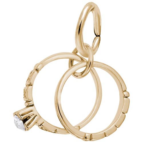 14K Gold Wedding Rings Charm by Rembrandt Charms 14K Gold Wedding Rings Charm by Rembrandt Charms