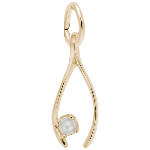 10K Gold Wishbone Accent Charm by Rembrandt Charms 10K Gold Wishbone Accent Charm by Rembrandt Charms