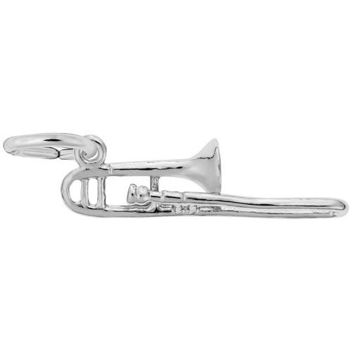 14K White Gold Trombone Charm by Rembrandt Charms 14K White Gold Trombone Charm by Rembrandt Charms
