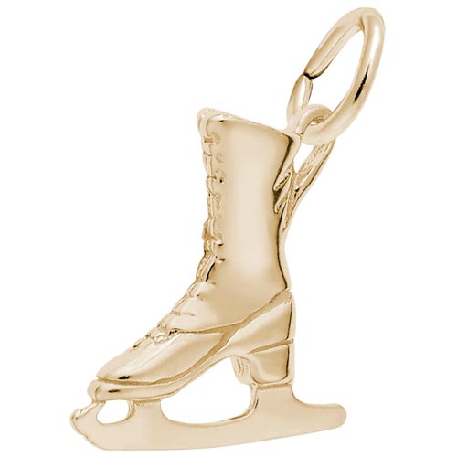 Gold Plate Woman's Ice Skate Charm by Rembrandt Charms Gold Plate Woman's Ice Skate Charm by Rembrandt Charms