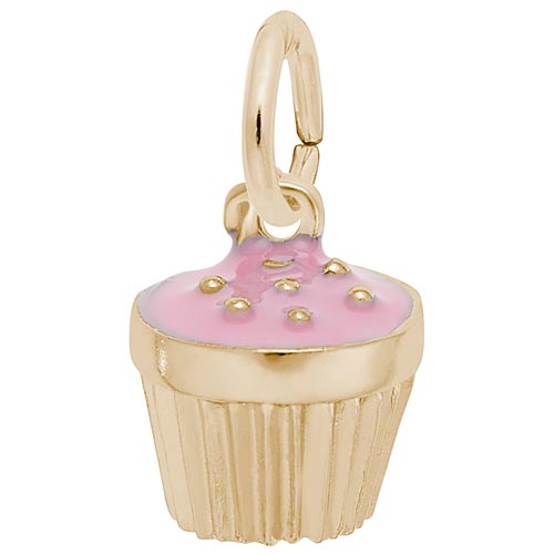 14k Gold Pink Cupcake Sprinkles Charm by Rembrandt Charms 14k Gold Pink Cupcake Sprinkles Charm by Rembrandt Charms