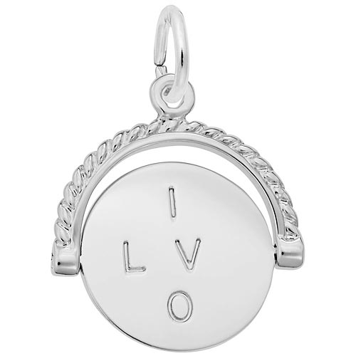 14K White Gold I Love You Spinner Charm by Rembrandt Charms 14K White Gold I Love You Spinner Charm by Rembrandt Charms