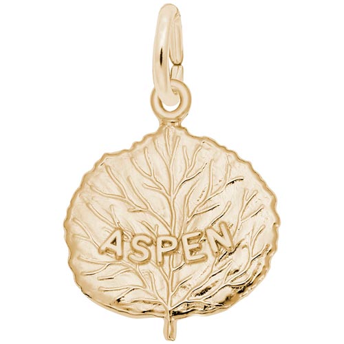 14K Gold Aspen Leaf Charm by Rembrandt Charms 14K Gold Aspen Leaf Charm by Rembrandt Charms