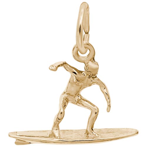 14K Gold Surfer Charm by Rembrandt Charms 14K Gold Surfer Charm by Rembrandt Charms