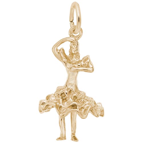 14K Gold Spanish Dancer Charm by Rembrandt Charms 14K Gold Spanish Dancer Charm by Rembrandt Charms
