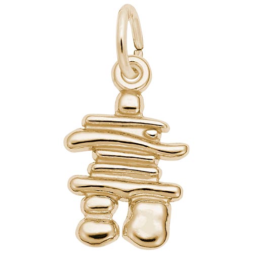 14K Gold Inukshuk Accent Charm by Rembrandt Charms 14K Gold Inukshuk Accent Charm by Rembrandt Charms