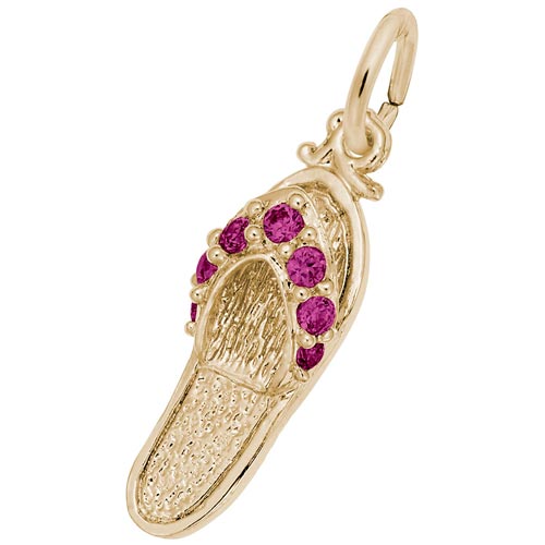 14k Gold Sandal Charm July Birthstone by Rembrandt Charms 14k Gold Sandal Charm July Birthstone by Rembrandt Charms