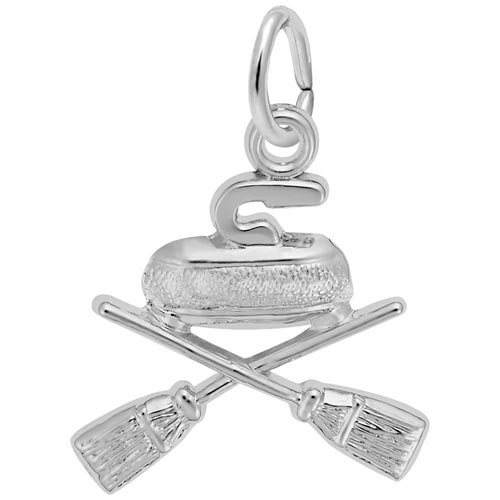 14K White Gold Curling Charm by Rembrandt Charms 14K White Gold Curling Charm by Rembrandt Charms